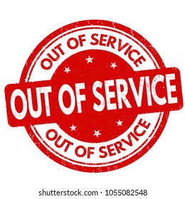Out of service grunge rubber stamp on white background, vector illustration