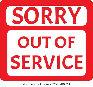Out of service sign vector