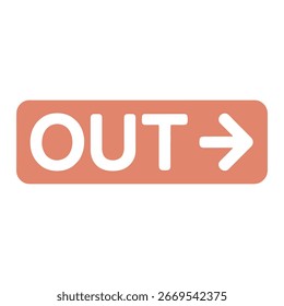 OUT Sign Icon – Exit Direction Symbol Design