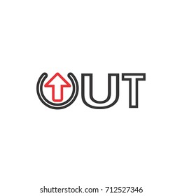 Out Sign logo design vector