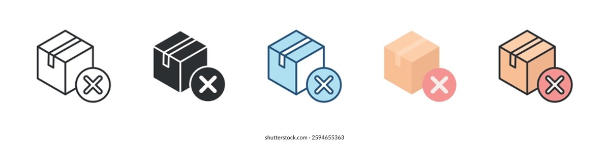 Out Of Stock Icon Set Multiple Style Collection