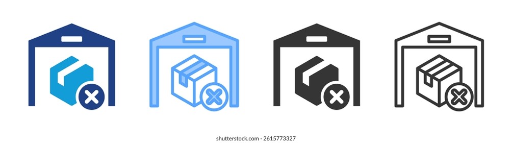 Out Of Stock icon set multiple style collection