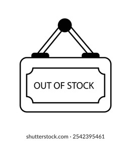 Icono de fuera de stock con fondo blanco Vector Ilustración de stock