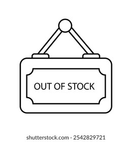 out of stock icon with white background vector stock illustration