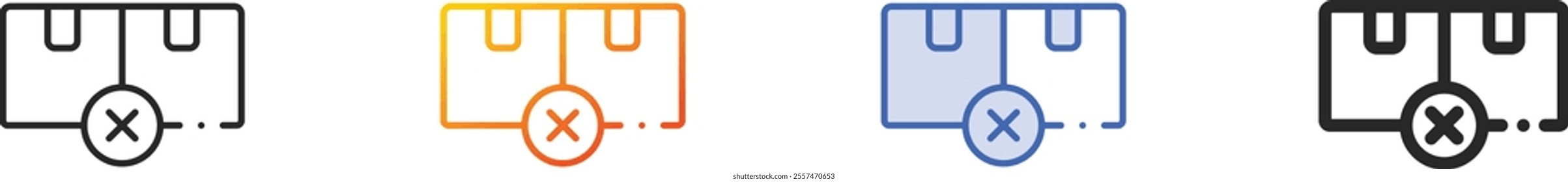 out of stock icon.Thin Linear, Gradient, Blue Stroke and bold Style Design Isolated On White Background