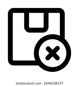 out of stock line icon editable vektor