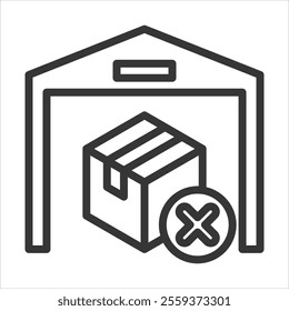 Out Of Stock Outline Icon Vector Illustration