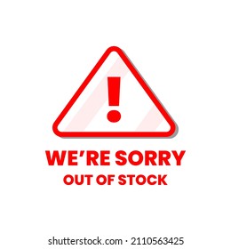 Out of stock product not available sold out icon label sign design vector