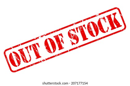 OUT OF STOCK red stamp text on white
