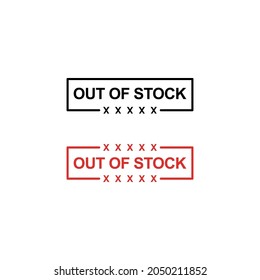 Out of stock stamp label vector design
