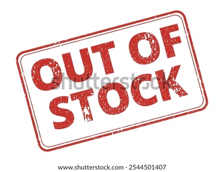 Out of Stock stamp red ink vector format scalable