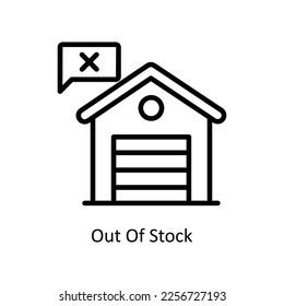 Out Of Stock Vector Outline icon for your digital or print projects. stock illustration