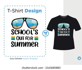 school’s out for summer, hello summer design. Last Day Of School. End Of Year Teacher. Last Day Teacher. Summer Vacation Teacher design for shirt.