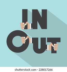 In And Out Symbol Design Vector Illustration