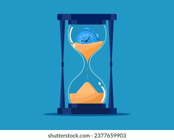 out of time. time in the hourglass. vector