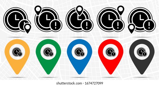 Out of time icon in location set. Simple glyph, flat illustration element of time theme icons