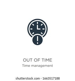 Out of time icon vector. Trendy flat out of time icon from time management collection isolated on white background. Vector illustration can be used for web and mobile graphic design, logo, eps10