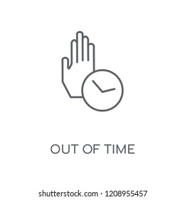 Out of time linear icon. Out of time concept stroke symbol design. Thin graphic elements vector illustration, outline pattern on a white background, eps 10.