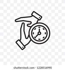 Out of time vector linear icon isolated on transparent background, Out of time transparency concept can be used for web and mobile
