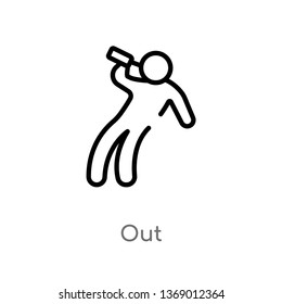 out vector line icon. Simple element illustration. out outline icon from humans concept. Can be used for web and mobile