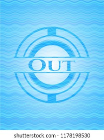 Out water representation emblem background.