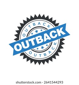 Outback Letter Rubber Stamp Vector Design Template