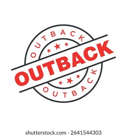 Outback Letter Rubber Stamp Vector Design Template