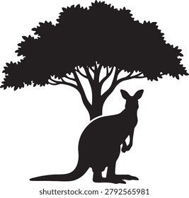 Outback marsupial graphic, nature vector art, wildlife symbol, isolated icon, savanna.