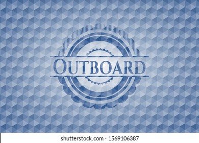 Outboard blue emblem with geometric pattern. Vector Illustration. Detailed.