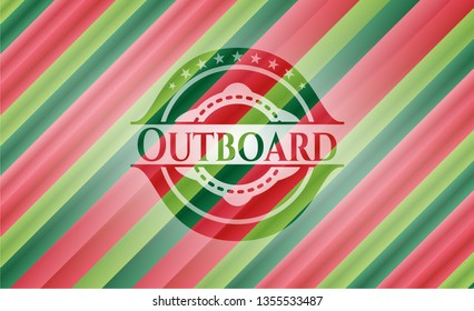 Outboard christmas colors style emblem.