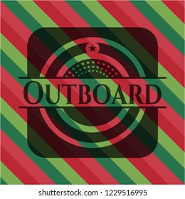 Outboard christmas emblem background.