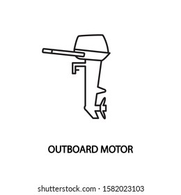 Outboard motor vector line icon