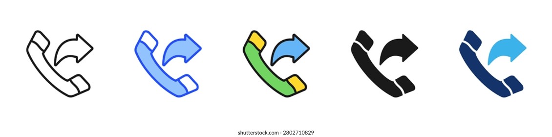 Outbound Call Icon Collection With Multiple Styles