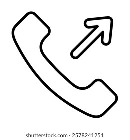 Outbound Call Vector Line Icon Design