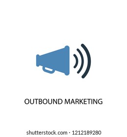 outbound marketing concept 2 colored icon. Simple blue element illustration. outbound marketing concept symbol design. Can be used for web and mobile UI/UX