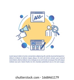Outbound Marketing Concept Symbol mit Text. Potenzielle PPT-Vektorillustration-Vorlage zur Kundenidentifizierung. Attraktive Besucher. Broschüre, Magazin, Booklet-Design-Element mit linearen Illustrationen