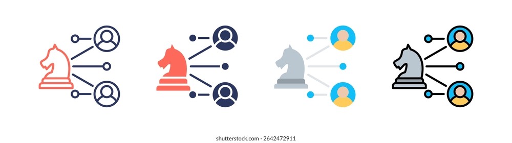 Outbound Strategy Multi Style Icon Set Vector