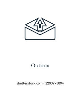 Outbox concept line icon. Linear Outbox concept outline symbol design. This simple element illustration can be used for web and mobile UI/UX.