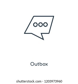 Outbox concept line icon. Linear Outbox concept outline symbol design. This simple element illustration can be used for web and mobile UI/UX.