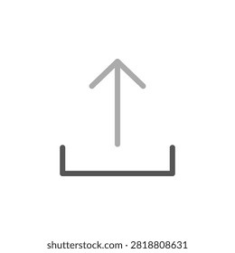 Outbox gray outline icon in dual tone style symbol for message sending