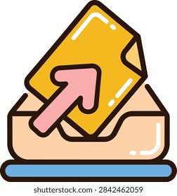 Outbox icon with document and arrow pointing out