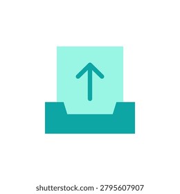 Outbox icon with duotone style symbol for message sending
