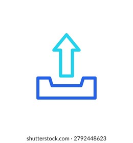 Outbox icon with filled outline style symbol for message sending