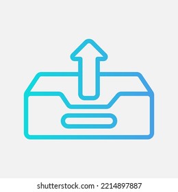 Outbox-Icon im Farbverlauf-Stil über E-Mail, Verwendung für Website-Mobile-App-Präsentation