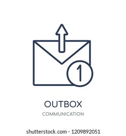 Outbox icon. Outbox linear symbol design from Communication collection. Simple outline element vector illustration on white background.