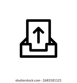 Icono de bandeja de salida para correo y envío