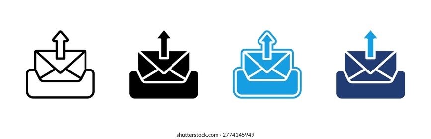 Outbox icon multiple style collection