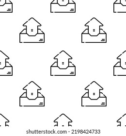 outbox icon pattern. Seamless outbox pattern on white background.