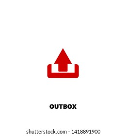 outbox icon. outbox vector design. sign design. red color
