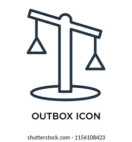 Outbox icon vector isolated on white background, Outbox transparent sign , thin symbol or stroke element design in outline style